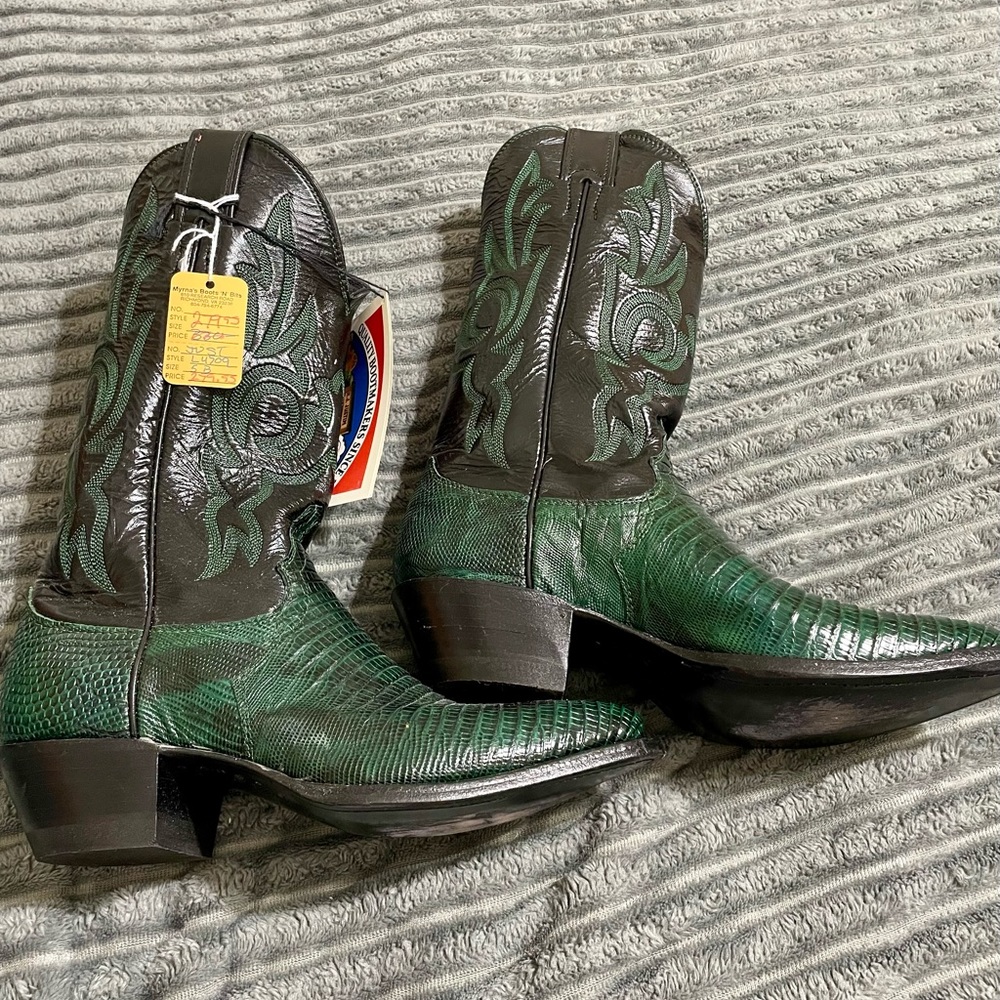 Justin Boots Leather Western Cowboy Boots Women Size 5B Preowned